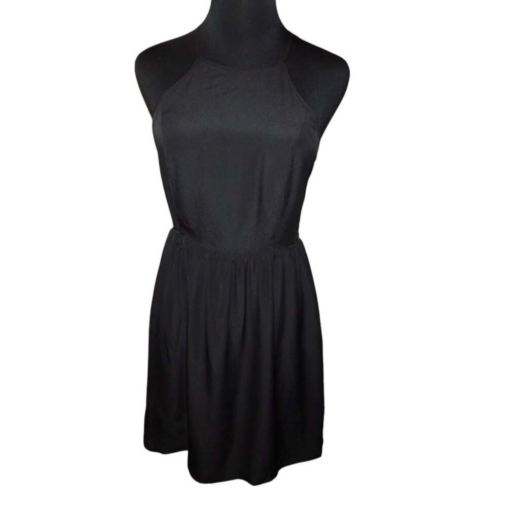 BCBGeneration Little Black Dress With Lace Halter Design W/ Spaghetti Straps - Picture 1 of 10